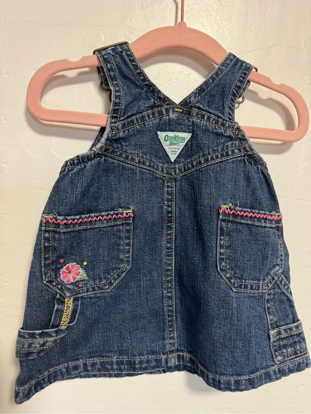 OshKosh B'gosh Girls' Denim Overall Dress - Dark Blue